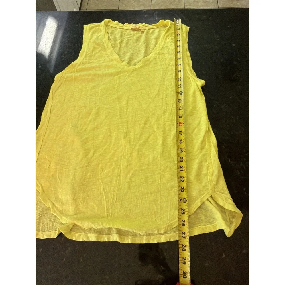 Fresh Produce Linen Jersey Tank Top Yellow Shirt Coverup Lightweight Tunic Sz M - Picture 5 of 6